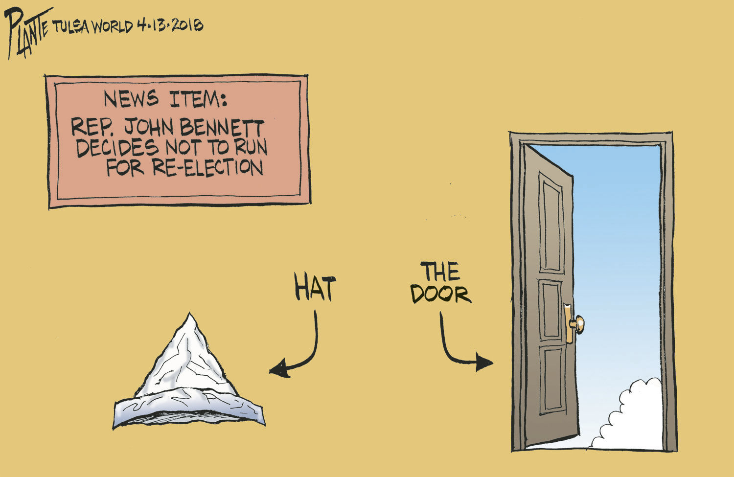 Bruce Plante Cartoon: buh bye Rep. John R. Bennett